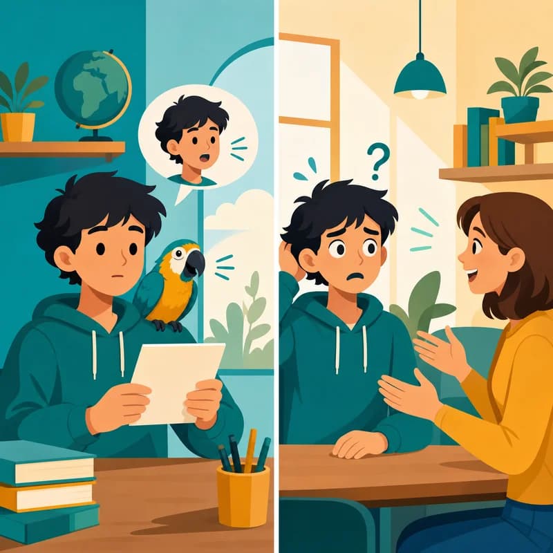 Học vẹt theo kịch bản có sẵn